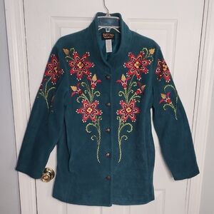 Bob mackie floral embroidered jacket